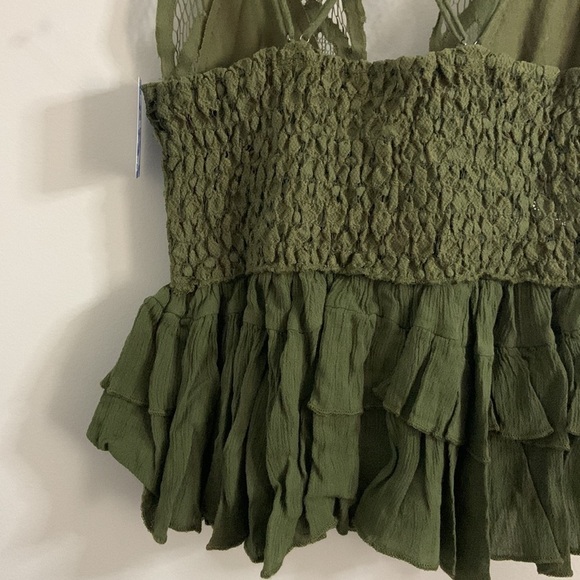 FREE PEOPLE  Adella Cami Green Moss Olive NWT - Picture 8 of 11